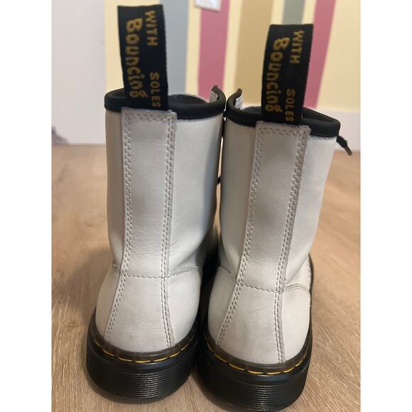 Dr. Doc Martens Leather Zavala White Combat Boots Lace Up Women's Sz 7 Men's 6 - Picture 7 of 9